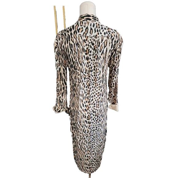 BY MALENE BIRGER Isslania Curved Hem Leopard print Shirt Dress Small? - Picture 10 of 12